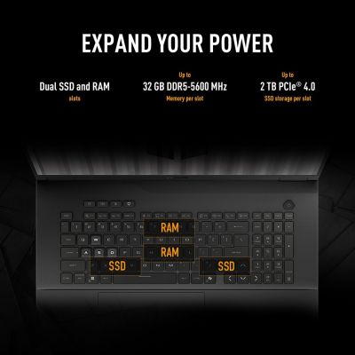 17. ASUS TUF Gaming A18 FA808UM-S9058 Ryzen 7 260 18,0" 2,5K 240Hz IPS-Level 500nits AG 16GB DDR5 5600 SSD512 GeForce RTX 5060 8GB WLAN+BT LAN Kamera 1080p 90Wh Kein Betriebssystem Jaeger Grau
