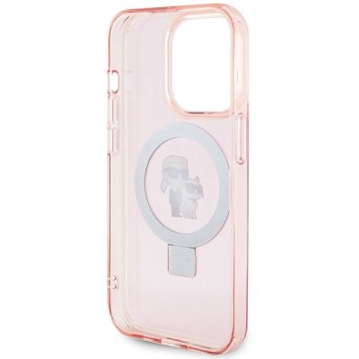 6. Karl Lagerfeld KLHMP15XHMRSKCP iPhone 15 Pro Max 6,7" rosa/rosa Hardcase Ringständer Karl&Choupette MagSafe