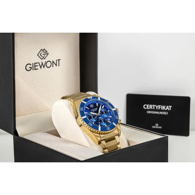 7. Giewont Herrenuhr Chronograph Saphir Gold Blau GW3970-B6