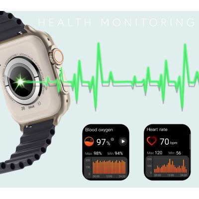 8. Herren-Smartwatch RUBICON RNCF17 Titan/Orange SMARUB269