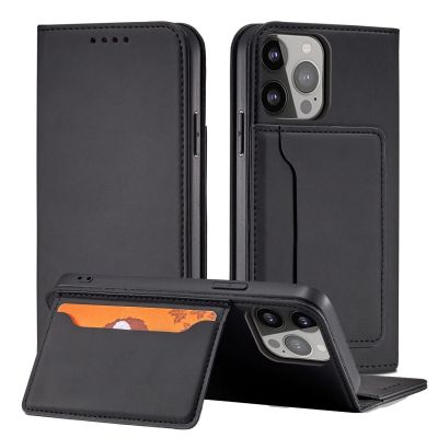 2. Magnet Card Case Hülle für iPhone 14 Plus Flip Cover Wallet Stand schwarz