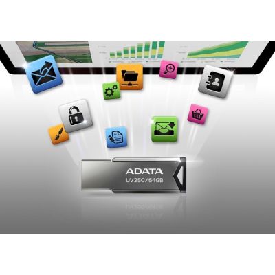 5. USB-Stick ADATA UV250 AUV250-32G-RBK (32 GB; USB 2.0; silber)