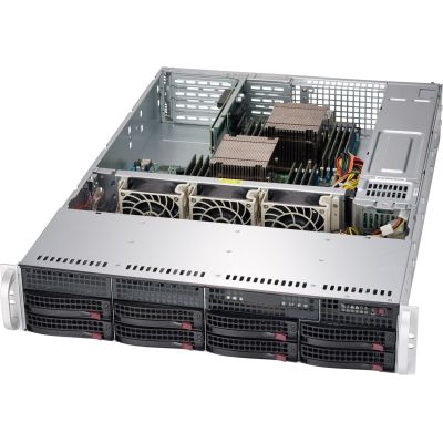 2. Supermicro CSE-825TQC-R802WB Schwarzes 2U SC825TQC SAS3 WIO-Gehäuse mit rotem 800W Netzteil