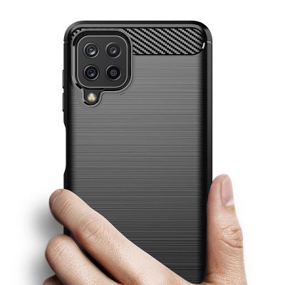 4. Carbon Case Flexibel Handyhülle TPU Schutzhülle für Samsung Galaxy A22 4G schwarz