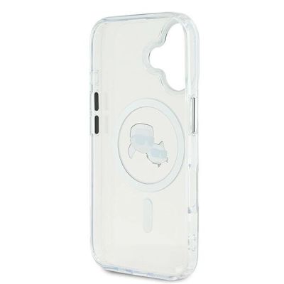 7. Karl Lagerfeld IML Metal Karl&Choupette Head MagSafe Hülle für iPhone 16 Plus - Weiß