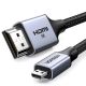 Ugreen HD164 15517 Micro-HDMI / HDMI 2.1 8K-Kabel 2 m – Grau