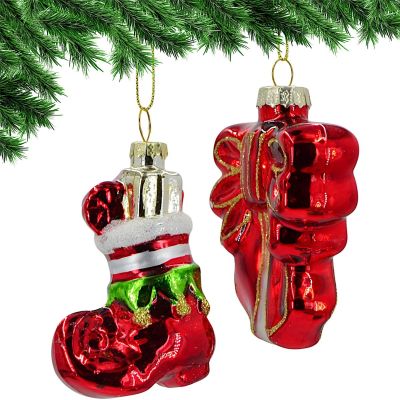 Glasform-Weihnachtsschmuck Schuh und Schleife MICA
