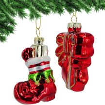 Glasform-Weihnachtsschmuck Schuh und Schleife MICA