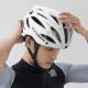 10. Rockbros Fahrradhelm mit Visier, abnehmbarer UV-Brille, Unisex, glänzend – Weiß