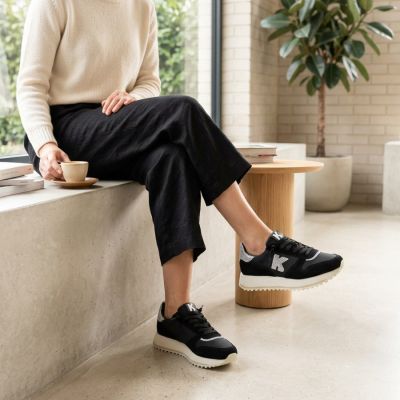 6. Schwarze Plateau-Sneaker Kobbo 100103