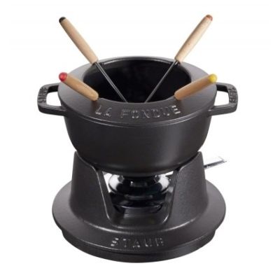 2. Staub Fondue-Set – 16 cm, Schwarz