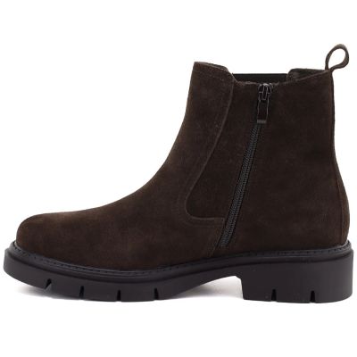 7. Damen-Ankle-Boots aus Leder, Wildleder, Schokoladenbraun, Sergio Leone BT-01-S