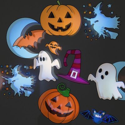 22. LED-Projektor mit austauschbaren Folien für Halloween