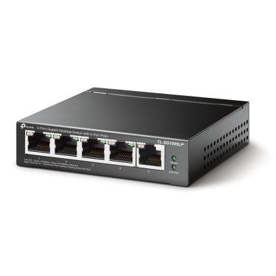 2. TP-Link TL-SG1005LP Netzwerkkarte, unmanaged Gigabit Ethernet (10/100/1000) mit PoE-Unterstützung, Schwarz