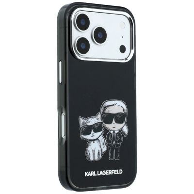 4. Karl Lagerfeld IML Karl&Choupette Bodies Sketch Print MagSafe Hülle für iPhone 17 Pro / 18 Pro - Schwarz