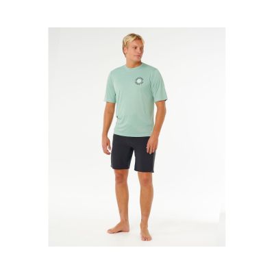 4. Herren Lycra RIP CURL Pacific Rinse Surflite UPF Kurzarmhemd grün