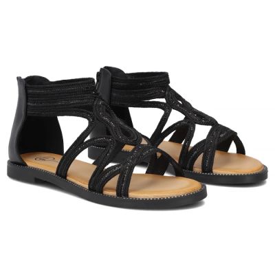 5. Schwarze römische Sandalen für Damen, Filippo DS7897
