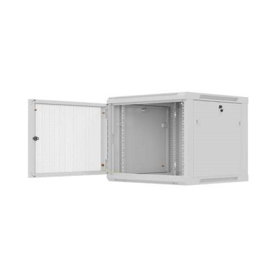 17. LANBERG Wandregalschrank 19" 9U 600x600 GRAU PERFORATIONSTÜREN (Flachverpackung)