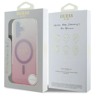 8. Guess IML Glitter Gradient MagSafe Hülle für iPhone 16 - Pink