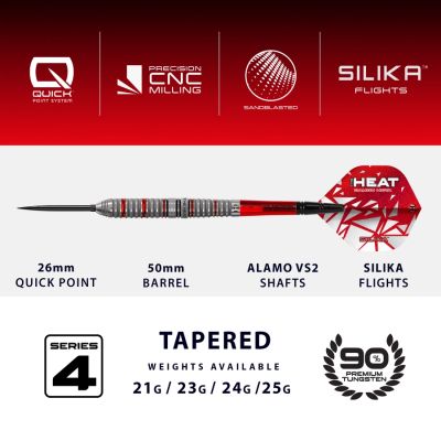 4. Harrows DAMON HETA SERIES 4 90 % Steeltip-Darts