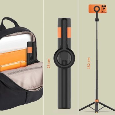 12. Tech-Protect L10S Bluetooth-Selfie-Stick-Stativ – Schwarz und Orange