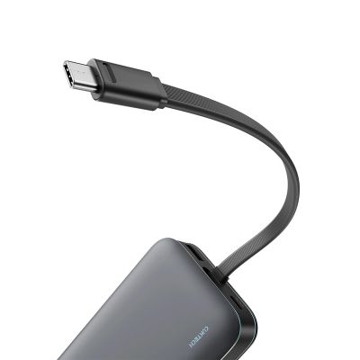 4. Cuktech LPB200N 40W 20000mAh Powerbank mit integriertem Kabel – Grau