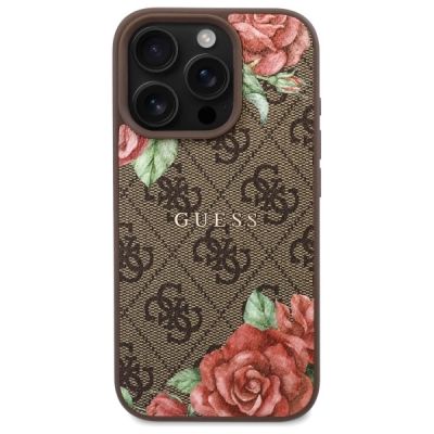 3. Guess GUHMP16XP4ROPEMCW iPhone 16 Pro Max 6,9" braun/braunes Hardcase 4G Flowers Print MagSafe