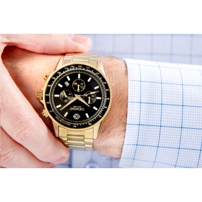 4. Herrenuhr Giewont Chronograph Saphir Gold Schwarz GW3520-B4