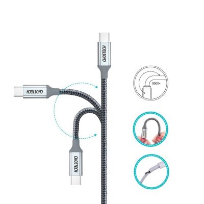 8. Choetech XCC-1002-GY USB-C – USB-C PD QC-Kabel 100 W 5 A 480 Mbit/s 1,8 m – Grau