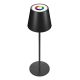 RealPower LED-RGB Tischlampe dimmbar mit Akku, schwarz