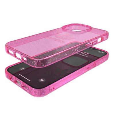 6. Adidas OR Schutzhülle Clear Case Glitter für iPhone 13 Pro / iPhone 13 - Pink