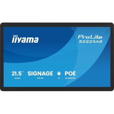 2. iiyama ProLite S2225AS-B1P Flachbildschirm Digital Signage 54,6 cm (21,5") LCD Wi-Fi 500 cd/m² Full HD Schwarz Eingebauter Prozessor Android 24/7