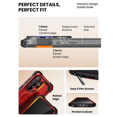 9. Supcase ArmorBox Mag MagSafe Hülle für Samsung Galaxy S26 Ultra – Rot und Schwarz