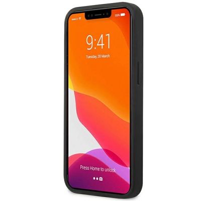 5. AMG AMHCP14MGSEBK iPhone 14 Plus 6,7 "schwarz / schwarzes Hardcase Leder geprägte Linien