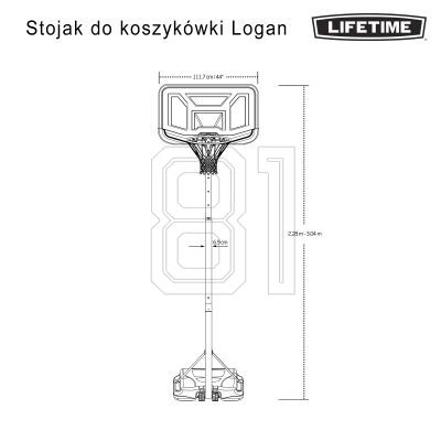 22. Lifetime 44 &quot;Basketball Stand LOGAN 90819