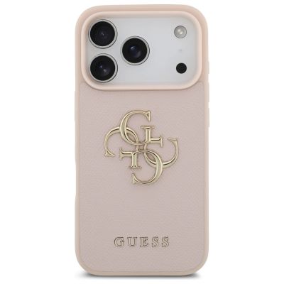 3. Guess Grained Big 4G & Classic Logo iPhone 17 Pro Hülle - Rosa