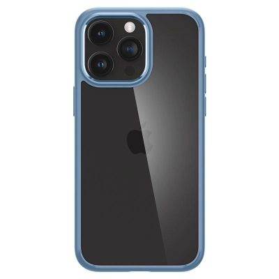 9. Spigen Crystal Hybrid-Hülle für iPhone 15 Pro Max – transparent und blau