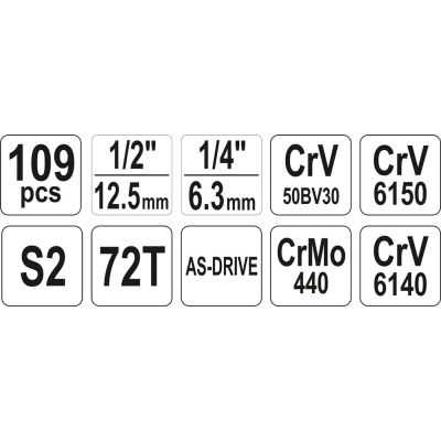 Yato YT-38891 Schlüssel- und Werkzeugset – 109-teilig