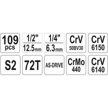 Yato YT-38891 Schlüssel- und Werkzeugset – 109-teilig