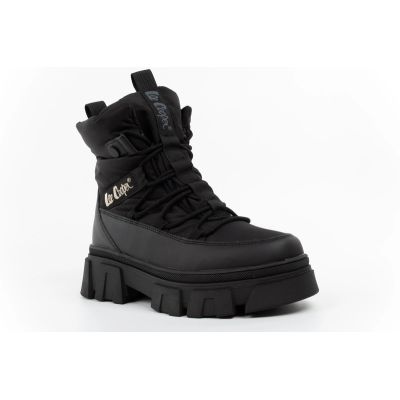 3. Lee Cooper Damen-Winterstiefel, schwarz, gefütterte Stiefeletten mit Reißverschluss