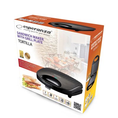 4. Esperanza TORTILLA EKT009 Sandwichmaker (1000W; schwarz)