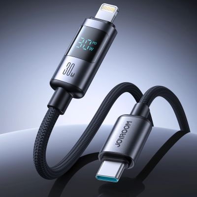 4. Joyroom S-A16 Pro Prism Series 30W USB-C - Lightning Kabel mit Display 1,2m - Schwarz