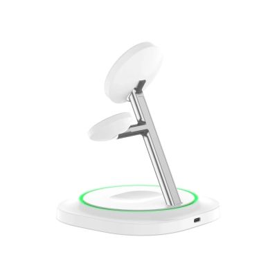 6. Tech-Protect QI15W-A46 3in1 Magnetisches MagSafe Induktives Ladegerät - Weiß