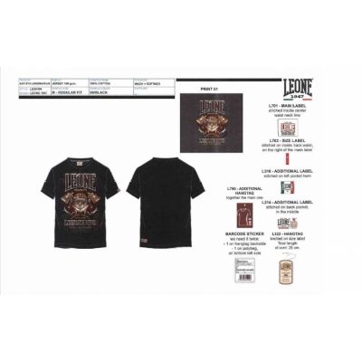 5. Herren T-Shirt LEONE LEGIO04 schwarz "XL"