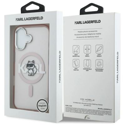 8. Karl Lagerfeld IML Choupette Sketch Logo MagSafe iPhone 17 Hülle - Pink