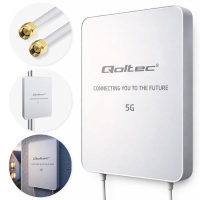 2. Qoltec 5G LTE-Antenne | 16 dBi | Richtantenne | Außenantenne | SMA | 3300–3800 MHz | wasserdicht | 3 m
