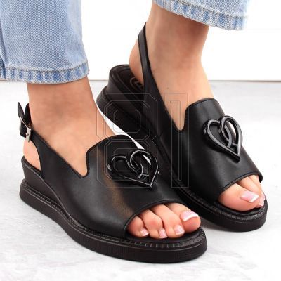 3. Filippo W PAW534A Keilsandalen aus Leder, schwarz