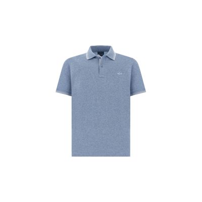 7. Paul&Shark Herren-Polohemd aus Baumwolle mit Knopfleiste, Stahlblau 25411205-991