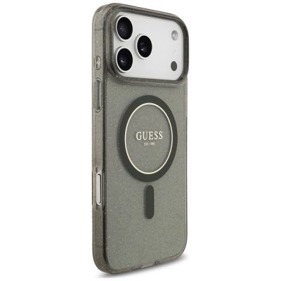 4. Guess IML Glitter Pearl Strap MagSafe Hülle für iPhone 18 Pro / 17 Pro – schwarz