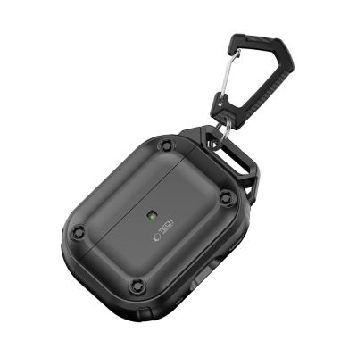 5. Tech-Protect Rough Hook Case mit Karabiner für Apple AirPods Pro 1/2 – Schwarz